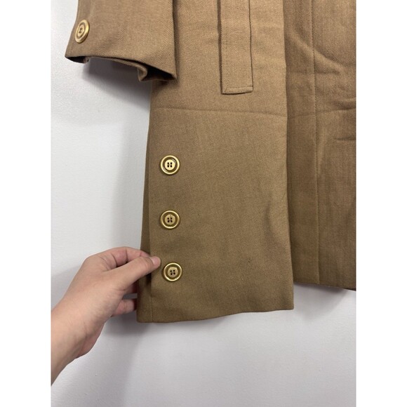 AVOCA COLLECTION WOOL KNIT COAT BROWN GOLD BUTTONS IRELAND WOMEN'S SIZE S - Picture 2 of 13